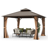 Tangkula Hardtop Gazebo, Patio Gazebo with Galvanized Steel Double Roof & Aluminum Frame