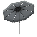 Tangkula 9.5/10.5 FT Solar Patio Umbrella with 24 LED Lights