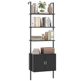 Tangkula 72.5” Tall Bookshelf 5 Tier Wall Mount Ladder Bookcase with Cabinet