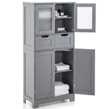 Tangkula Tall Bathroom Storage Cabinet, Freestanding Floor Cabinet