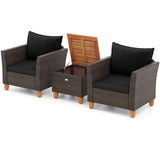 Tangkula  Patiojoy Outdoor PE Wicker Bistro Set