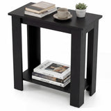 Tangkula 2-Tier Wooden Narrow End Table (1/2)