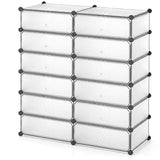 Tangkula 12-Cube Shoe Rack, DIY Cubes Storage Cabinet