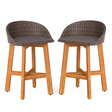 Tangkula Outdoor Rattan Bar Chairs Set of 2/4
