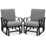 Tangkula Outdoor Patio Glider, Metal Framed Gliding Chair with Cushion