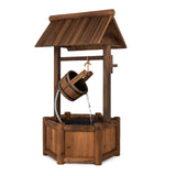 Tangkula Outdoor Wishing Well Water Fountain, 20" x 23" x 46"