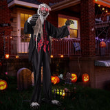 Tangkula 8.2 FT Standing Animatronic Werewolf, Scary Halloween Prop with Howling Sounds