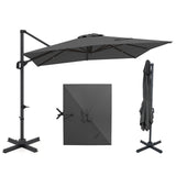 Tangkula 11 x 9 FT Patio Umbrella Large Offset Cantilever Outdoor Umbrella