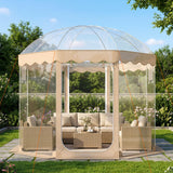 Tangkula 10x10 Ft Oversize Weatherproof Clear Outdoor Dome Tent for 8-10 People with 2 Roll-Up Doors