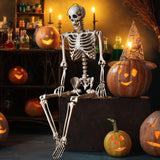Tangkula Halloween Life Size Full Body Skeleton, 5.4Ft Festival Skeleton Prop Decoration
