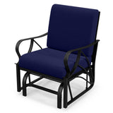 Tangkula Outdoor Patio Glider, Metal Framed Gliding Chair with Cushion