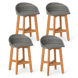 Tangkula Outdoor Rattan Bar Chairs Set of 2/4