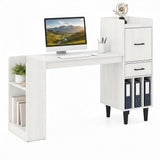 Tangkula Computer Desk with Storage Drawers & Bookshelf