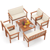 Tangkula Acacia Wood Patio Conversation Set