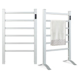 Tangkula Freestanding & Wall Mounted Towel Warmer, 6 Bars Heated Towel Rack w/ 8H Timer & LED Display