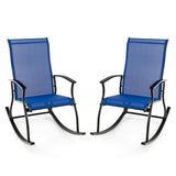 Tangkula Patio Rocking Chairs Set of 2/4, Outdoor Rocking Chair with Smooth & Safe Rocking Motion, Ergonomic Backrest