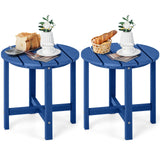 Tangkula Round Outdoor Side Table, 18 Inch Weather Resistant HDPE Adirondack Table