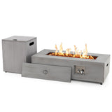 Tangkula 2 Piece Propane Fire Pit Table Set with Tank Holder