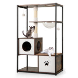Tangkula Modern Cat Tree with Metal Frame