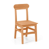 Tangkula Wooden Armless Dining Chair with Slatted Seat & Curved Backrest