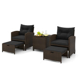 Tangkula Outdoor Chaise Lounge, Patio Wicker Lounge Chair w/ 4-Level Backrest, Heavy-Duty Metal Frame