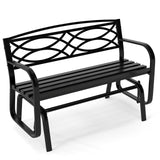 Tangkula 2 Person Outdoor Glider Bench with Metal Frame