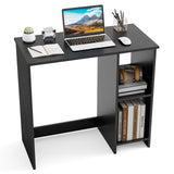 Tangkula Small Desk with Shelves for Small Space