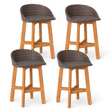 Tangkula Outdoor Rattan Bar Chairs Set of 2/4