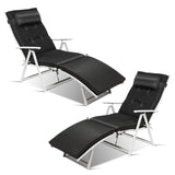 Tangkula Outdoor Folding Chaise Lounge Chair, Lightweight Recliner Chair w/ 7 Adjustable Backrest Positions