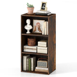 Tangkula 3-Cube Bookcase Floor Standing Open Bookshelf w/7-Position Adjustable Shelf