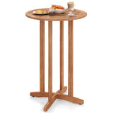 Tangkula Outdoor Acacia Wood Bar Table