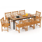 Tangkula 9 Piece Outdoor Dining Set with Umbrella Hole