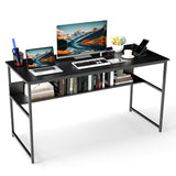 Tangkula 55 inch Computer Desk with Power Outlets & USB Ports