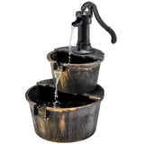 Tangkula 2-Tier Water Fountain Outdoor for Garden Patio Backyard, Plastic