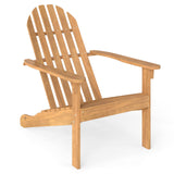 Tangkula Acacia Wood Patio Adirondack Chair with Inclined Seat and High Backrest for Porch Poolside