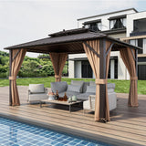 Tangkula Hardtop Gazebo, Patio Gazebo with Galvanized Steel Double Roof & Aluminum Frame