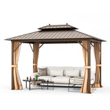 Tangkula Hardtop Gazebo, Patio Gazebo with Galvanized Steel Double Roof & Aluminum Frame