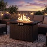 Tangkula 42 Inch Propane Fire Pit Table for Outside & Patio