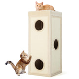 Tangkula 4 Story Cat Tree Condo, 39 Inch Multi-Layer Cat House with Sisal Scratch Pad