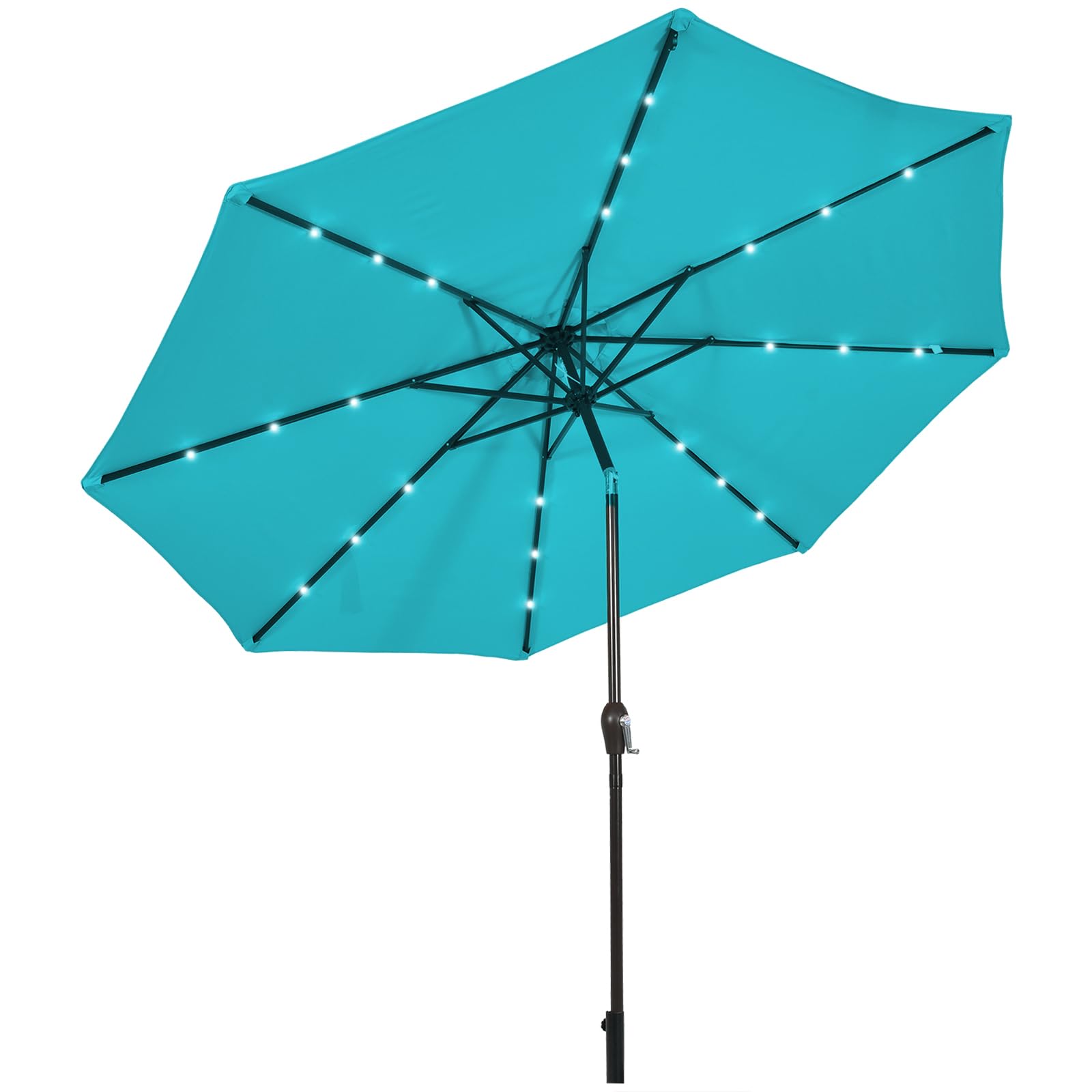 10 Feet Outdoor Patio umbrella with Bright Solar LED Lights-Dark Blue, Turquoise 10 Feet Outdoor Patio umbrella with Bright Solar LED Lights-Dark Blue, Turquoise