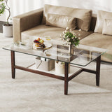 Tangkula Glass Coffee Table
