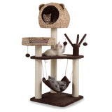 Tangkula Cat Tree for Indoor Cats, Multi-Level Cat Tree with Hammock, Natural Sisal Scratching Posts
