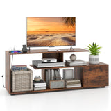 Tangkula 60" TV Stand with Charging Station