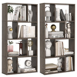 Tangkula 5 Tier Geometric Bookshelf, 48”H Freestanding 8-Cube Open Bookcase, Wooden Storage Display Shelf