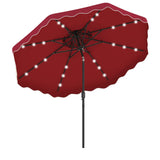 Tangkula 9.5/10.5 FT Solar Patio Umbrella with 24 LED Lights