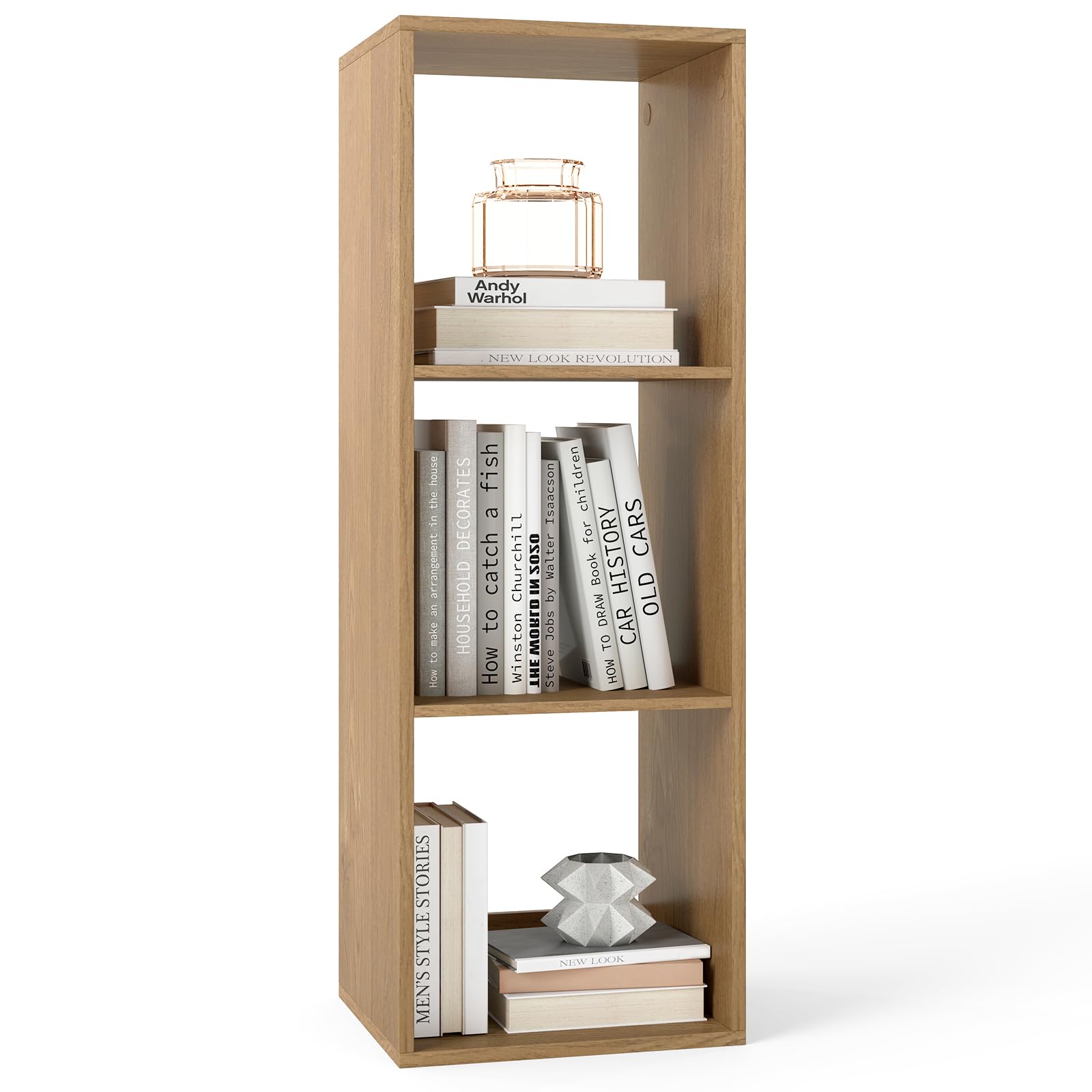 Tangkula 3-Cube Bookcase, 4-Tier Bookshelf with Open Compartments