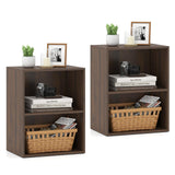 Tangkula 2-Cube Floor Standing Open Bookshelf 5-Position Adjustable Shelf