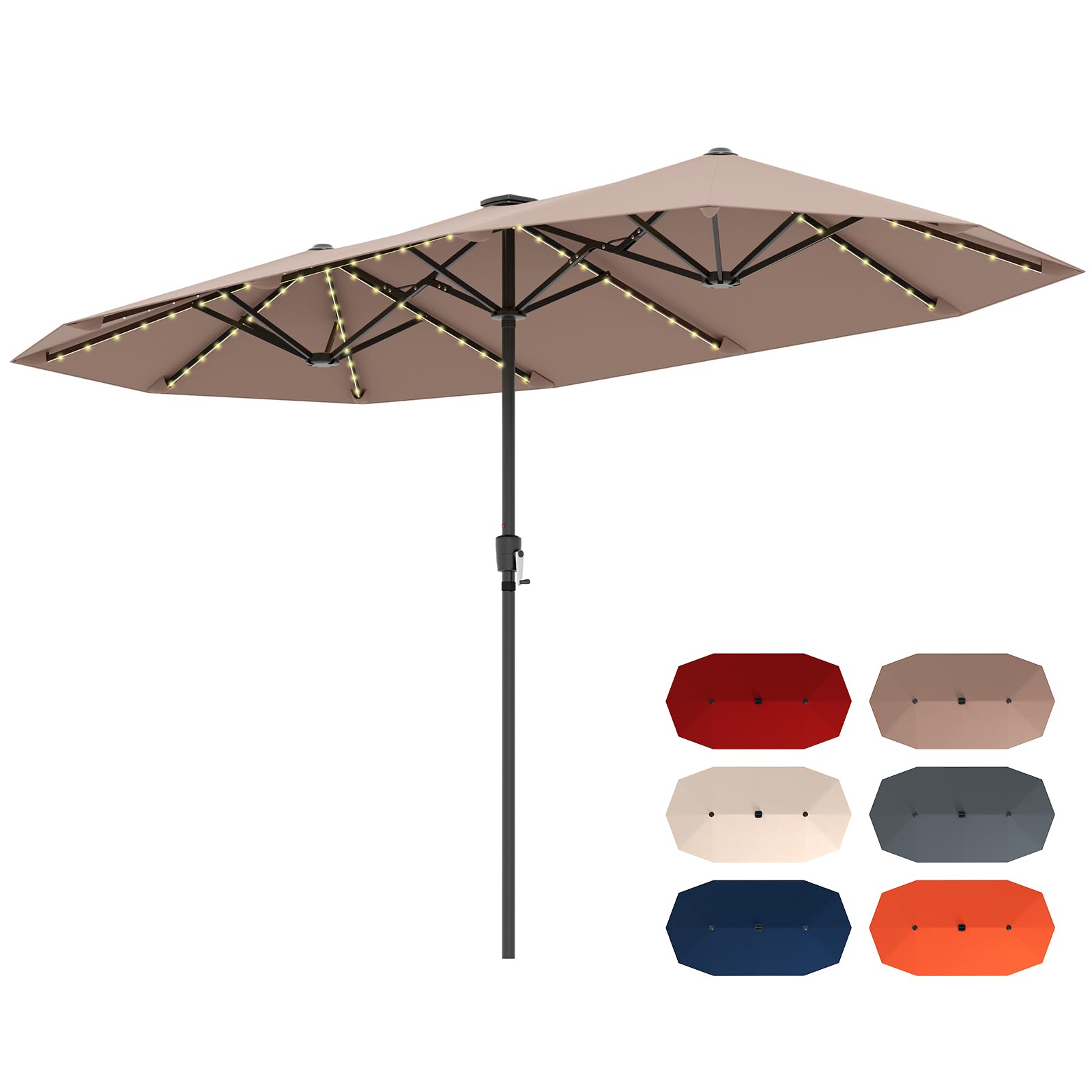13 ft patio umbrella with solar lights Tangkula 13 FT Large Patio Umbrella w/LED Solar Lights – tangkula
