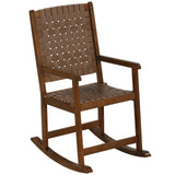 Tangkula Wood Rocking Chair, Indoor Outdoor Rocking Chair