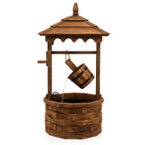 Tangkula Outdoor Wishing Well Water Fountain, 22.5" x 22.5" x 48.5"
